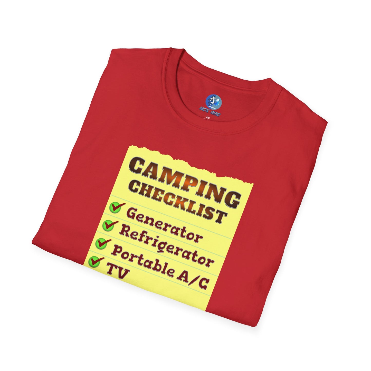 Camping Checklist - Unisex Softstyle T-Shirt