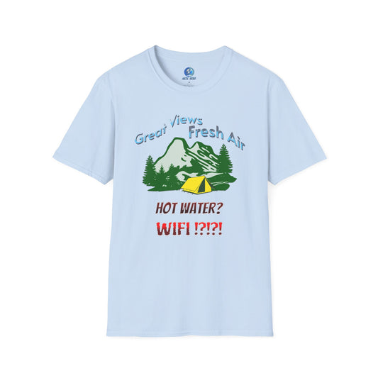 Great Views/Fresh Air/Running Water/Wifi - Unisex Softstyle T-Shirt